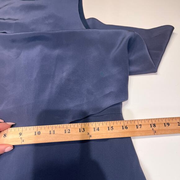 Tibi Blue 100% Silk Sophia Mini Ruffled Sleeveless Dress Sz 4 MSRP $495 - Picture 11 of 14